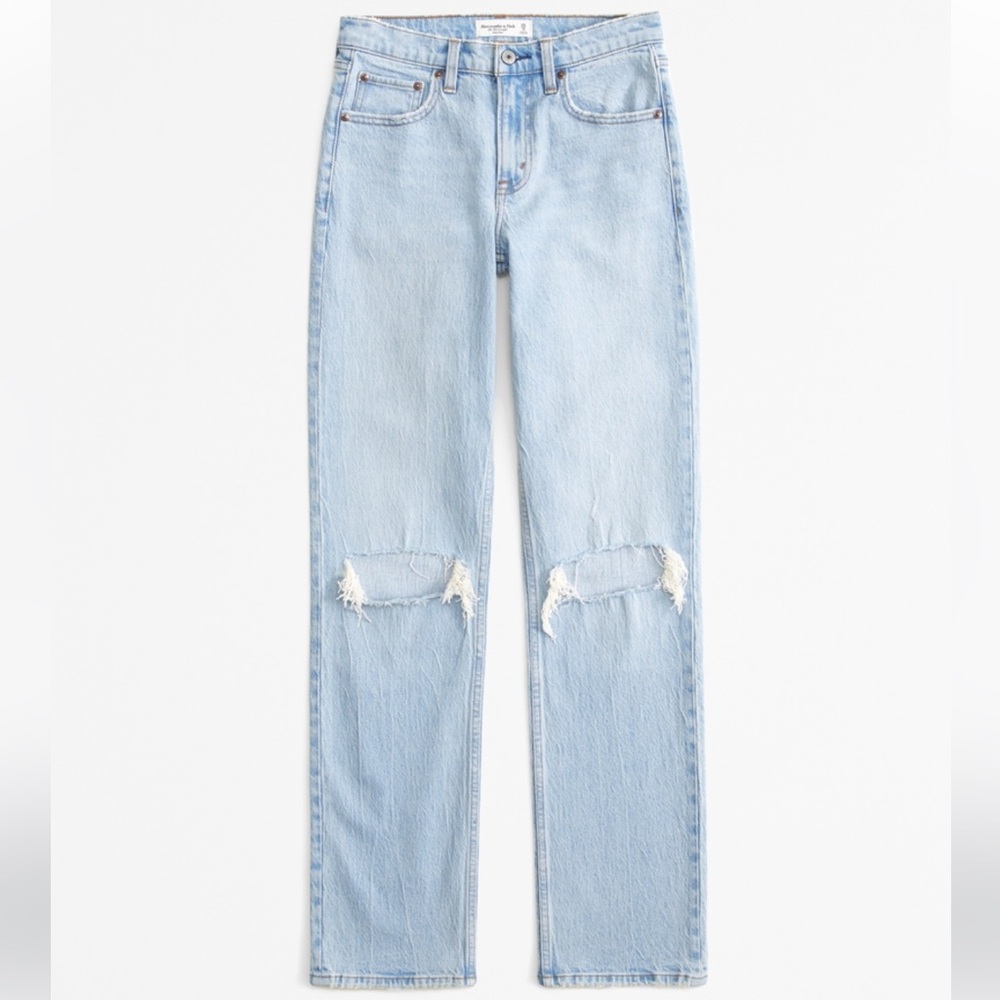 Abercrombie & Fitch Vintage Mid Rise 90s Straight Jean light destroy size 31/12R